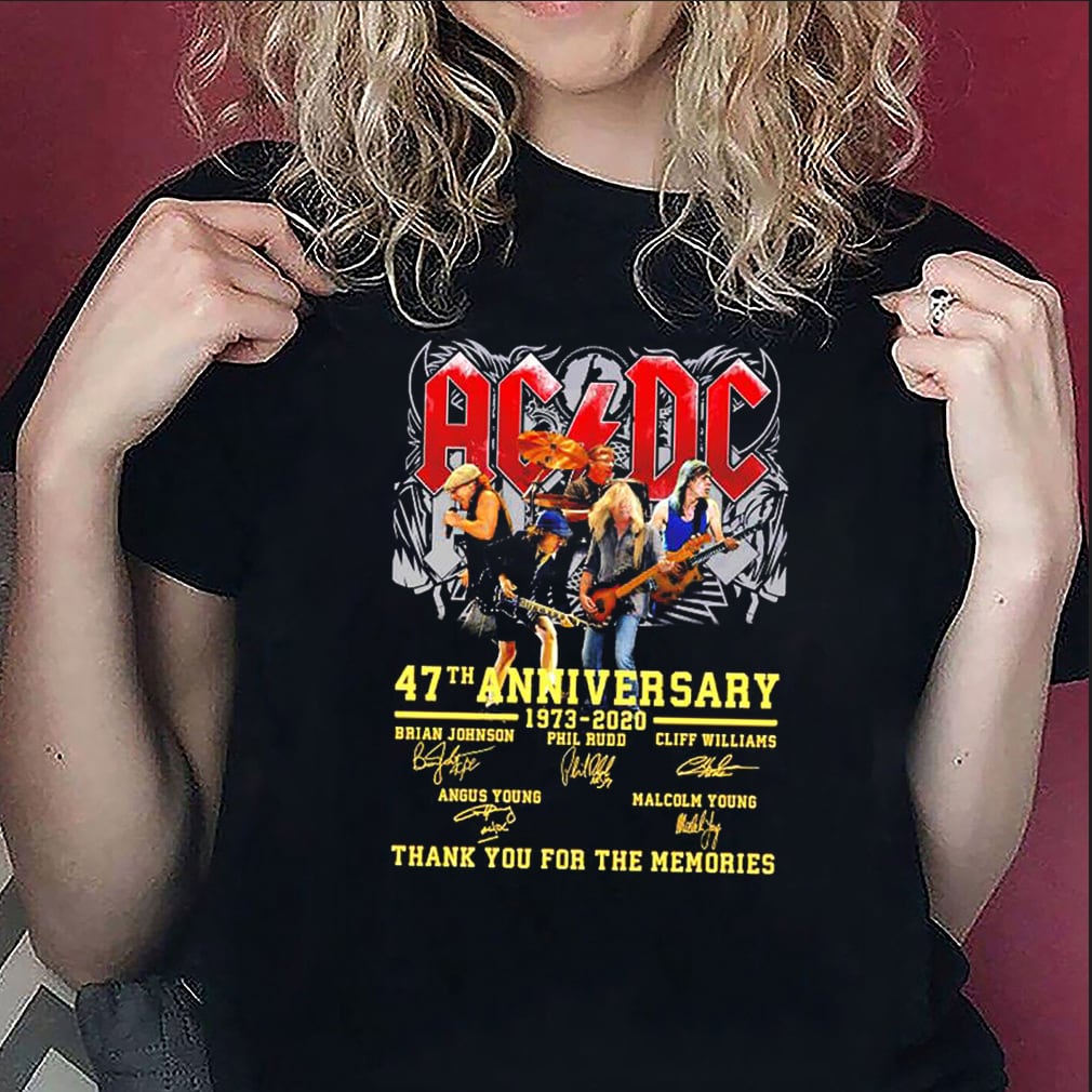 AC DC 47th anniversary 1973 2020 thank you for the memories shirt