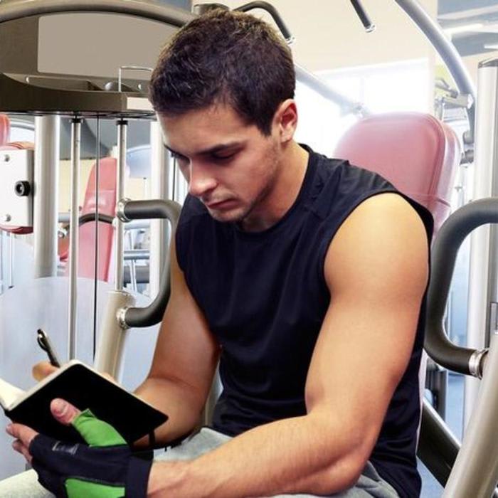 Guy At Gym Has Precious Little Diary To Keep Track Of All His Exercises