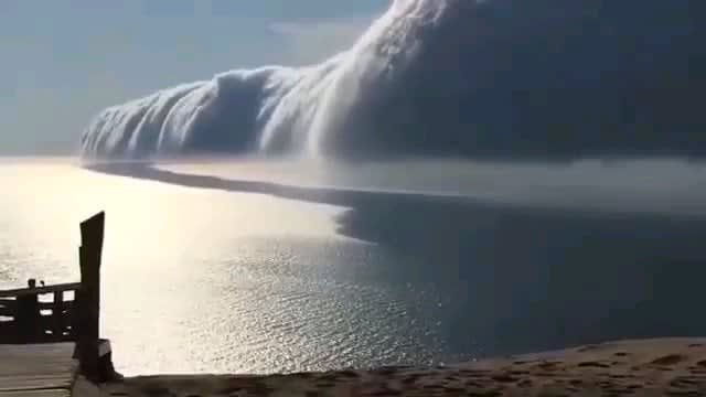 Tubular clouds formed over Lake Michigan