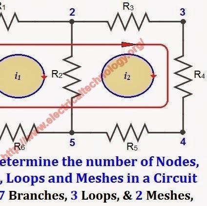 How to Find the Number of Nodes, Branches, Loops & Meshes in a Circuit?
