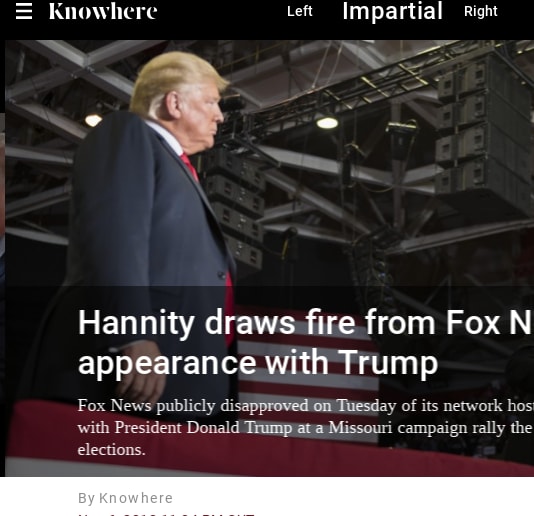 Hannity draws fire from Fox News after appearance with Trump