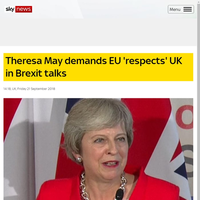 Theresa May demands EU 'respects' UK in Brexit talks