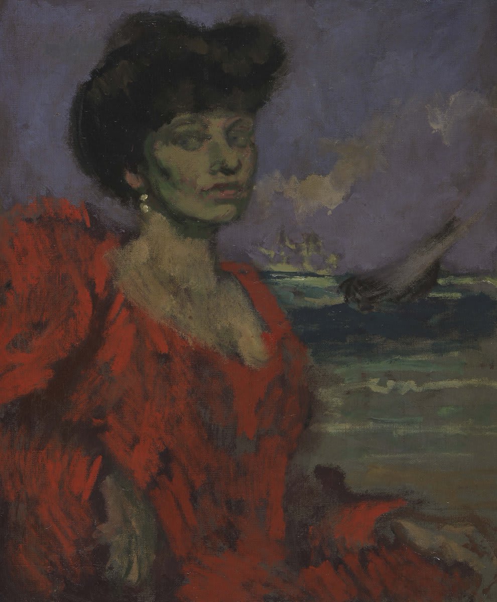 WalterSickert was an artist of self-invention and the theatrical. Here he painted his friend, the singer ElizabethSwinton, in front of a Venetian skyline (although she had never visited the city). Discover more in our major show at Tate Britain: