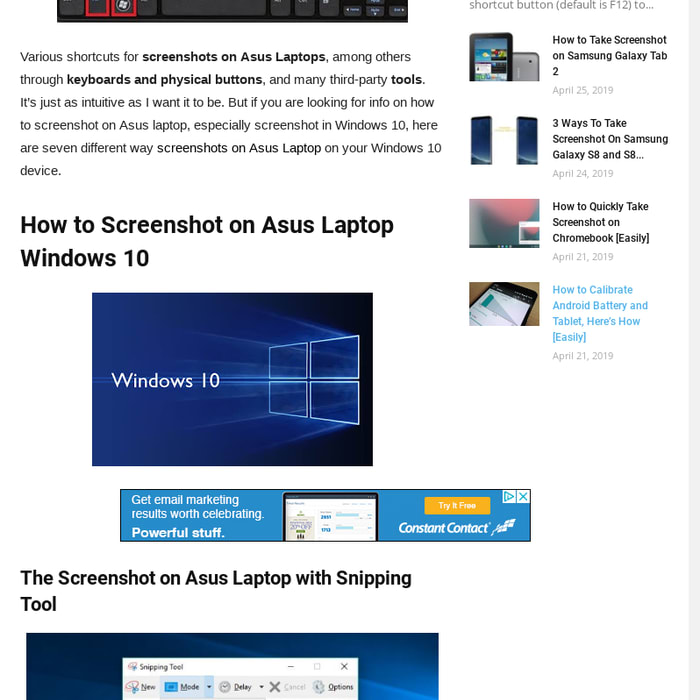 How to Screenshot on Asus Windows 10 Laptop With Easy