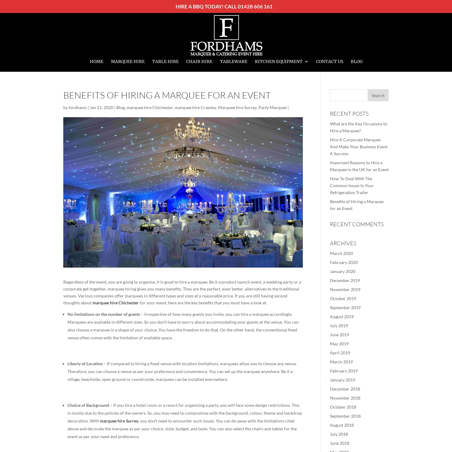 Benefits of Hiring a Marquee for an Event in Surrey Area