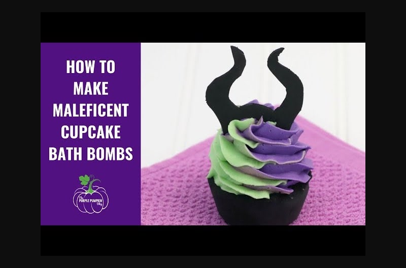How to Make Maleficent Cupcake Bath Bombs with Whipped Soap Frosting