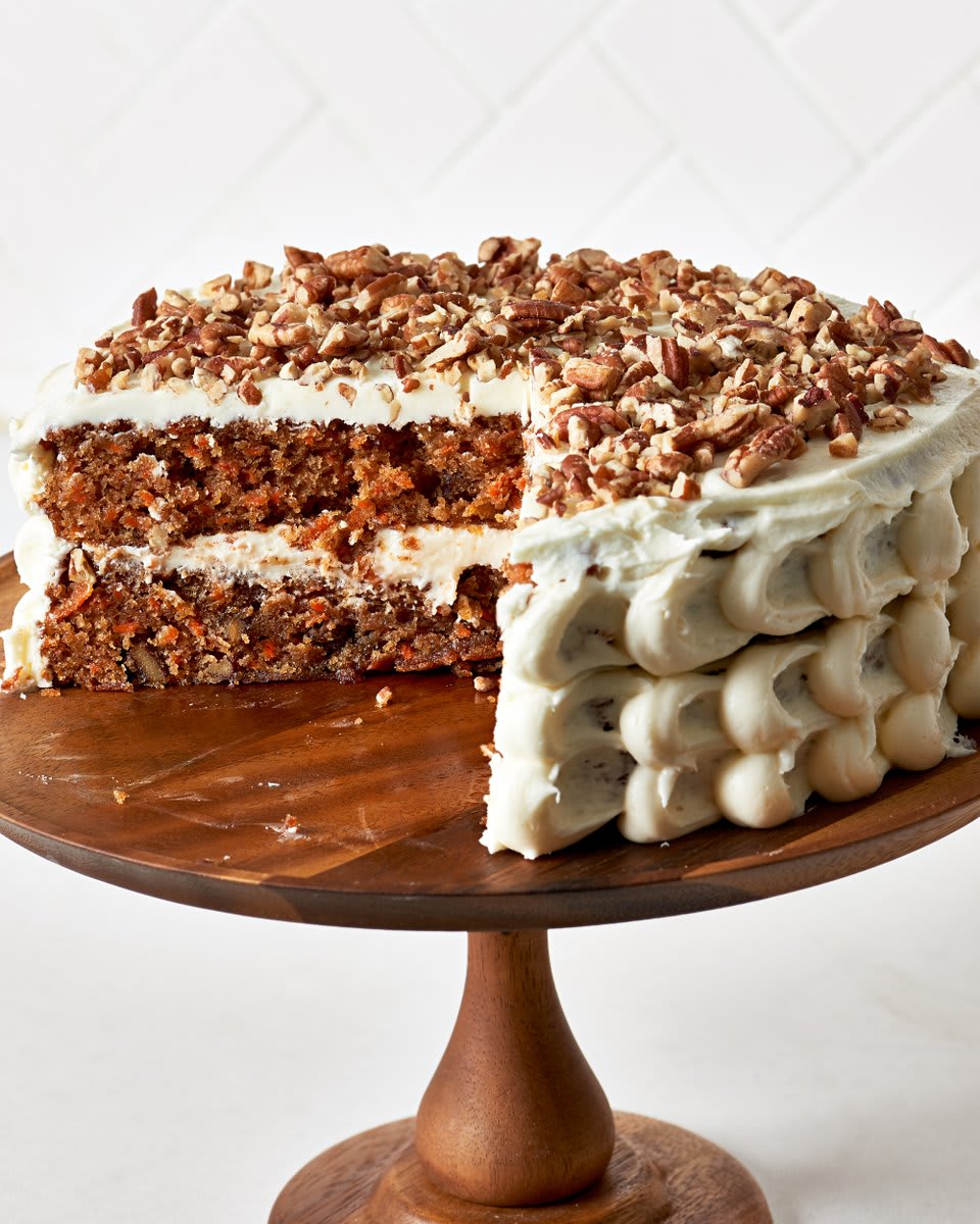 A good carrot cake is sweet, yet spicy; moist, yet delicate; and beautiful, but not pretentious. We finally got a recipe that checks all these boxes & holds its own under a mountain of fluffy cream cheese frosting is a challenge: