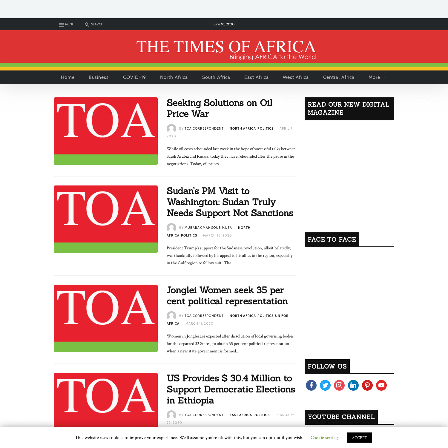 African Politics: Latest News, Breaking News, Headlines at TOA