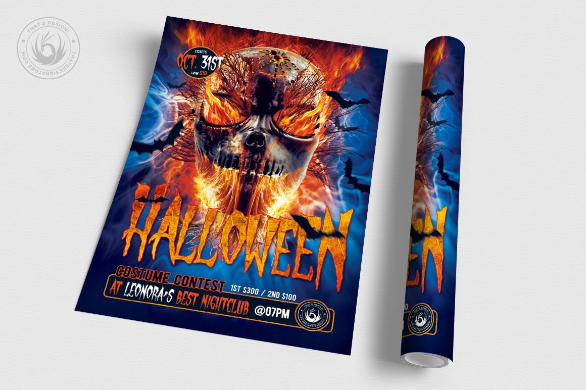 Halloween Flyer Template PSD V15 Customizable with photoshop