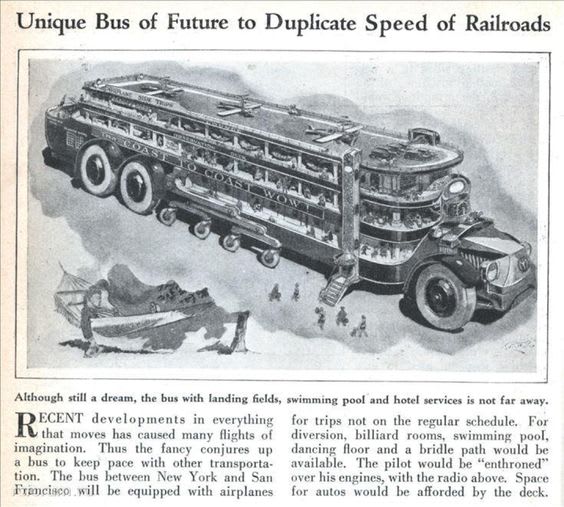 a concept for the bus of the future from the 1920s