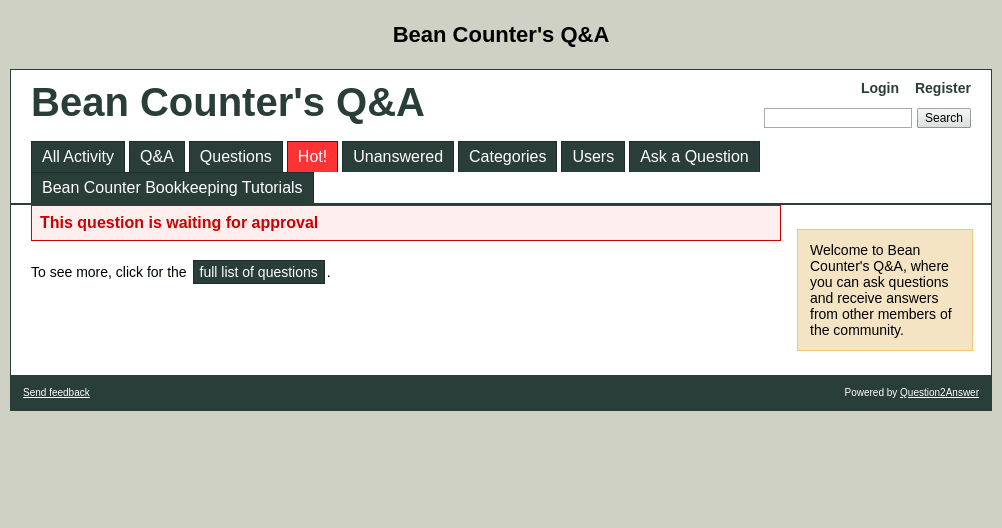 Bean Counter's Q&A