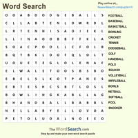 Vocabulary - Word Search