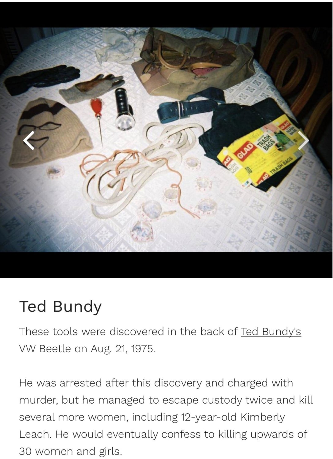 Tools of The Trade. Ted Bundy