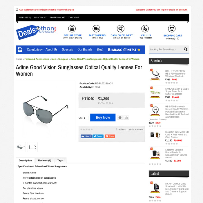 Adine Good Vision Sunglasses Optical Quality Lenses For Women
