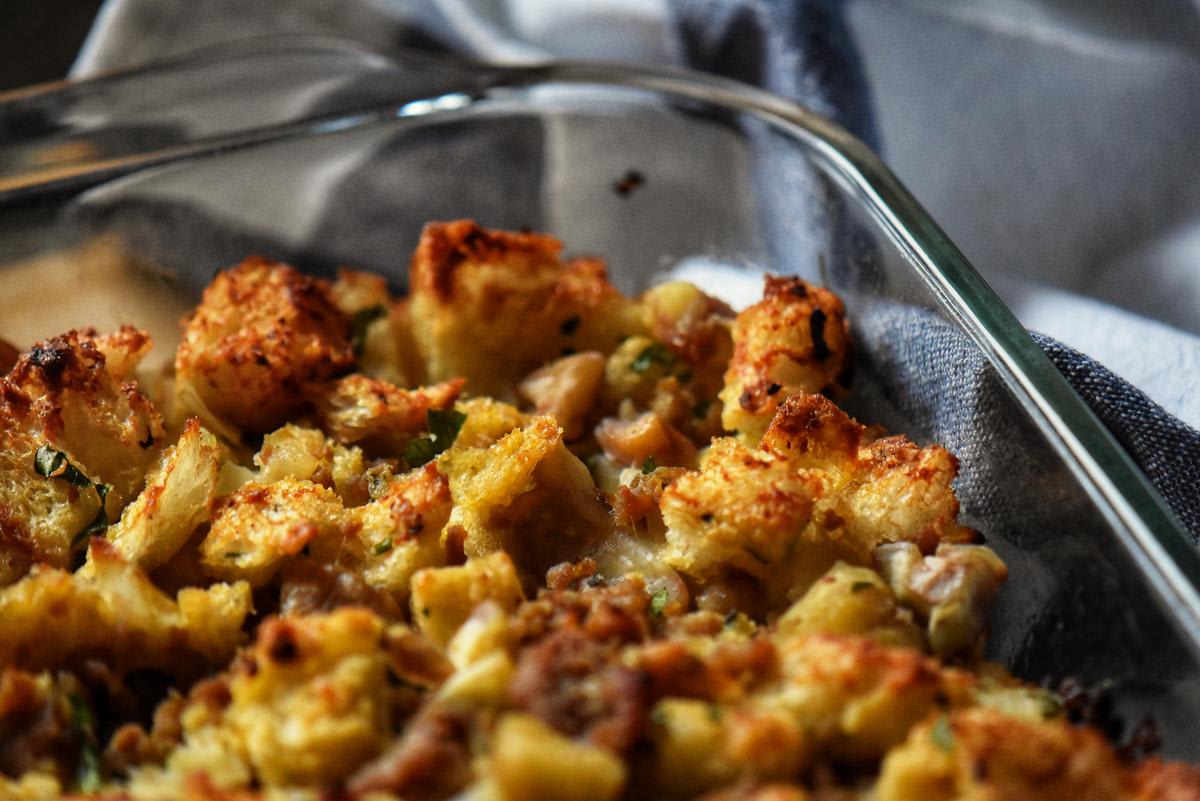 Chestnut Stuffing Recipe [with Italian Sausage]