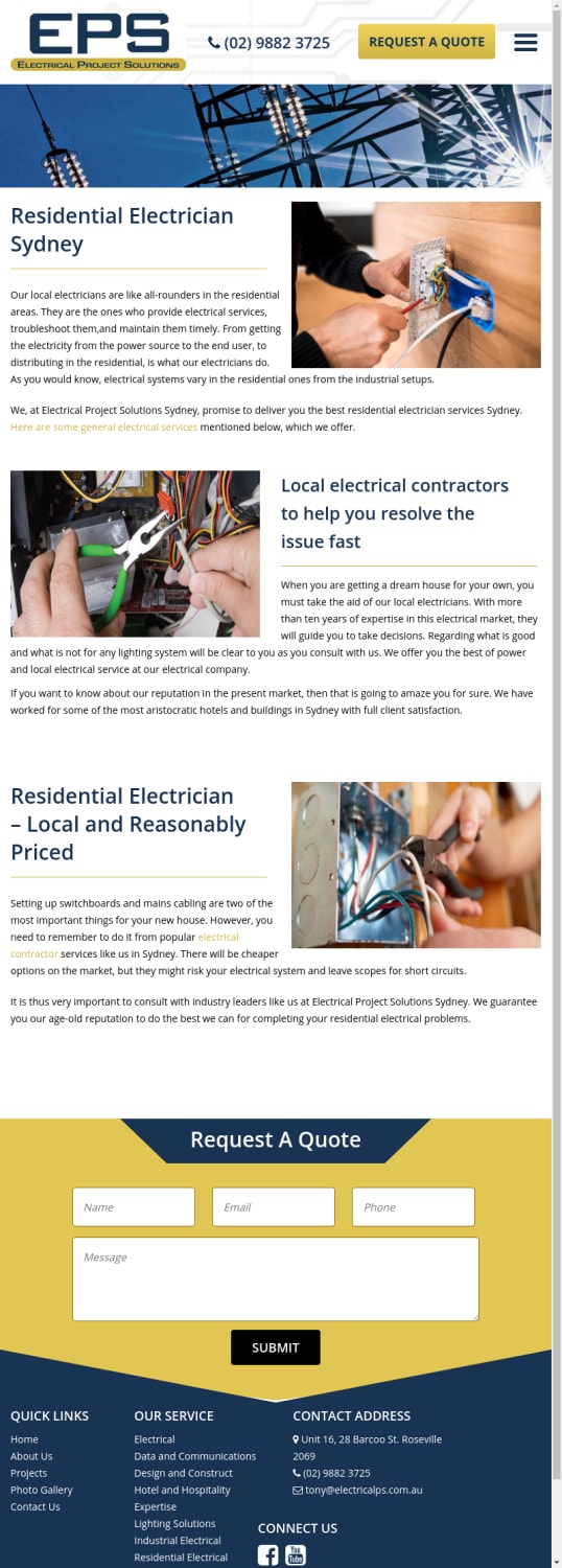 Residential Electrician Sydney, Local Electrical Services Sydney