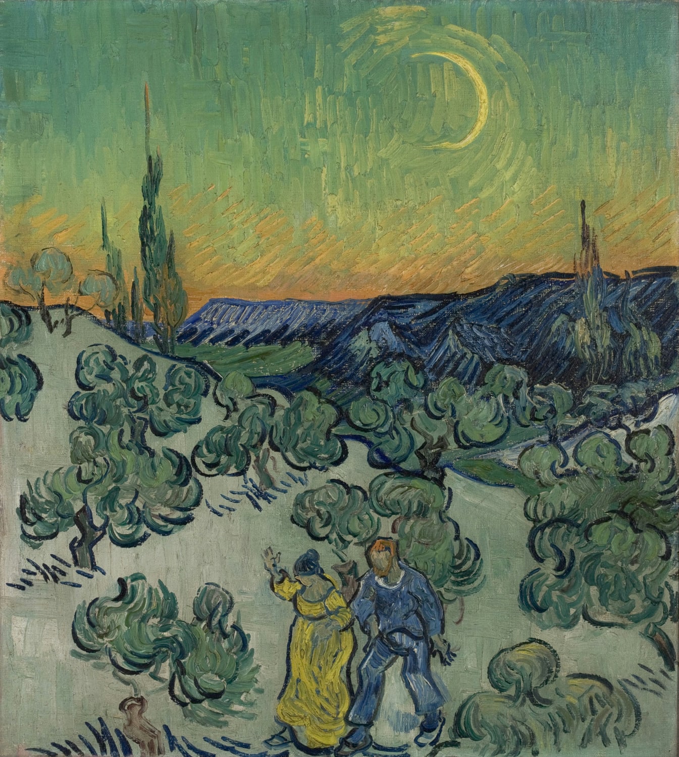 A Walk at Twilight, Vincent van Gogh, 1889,