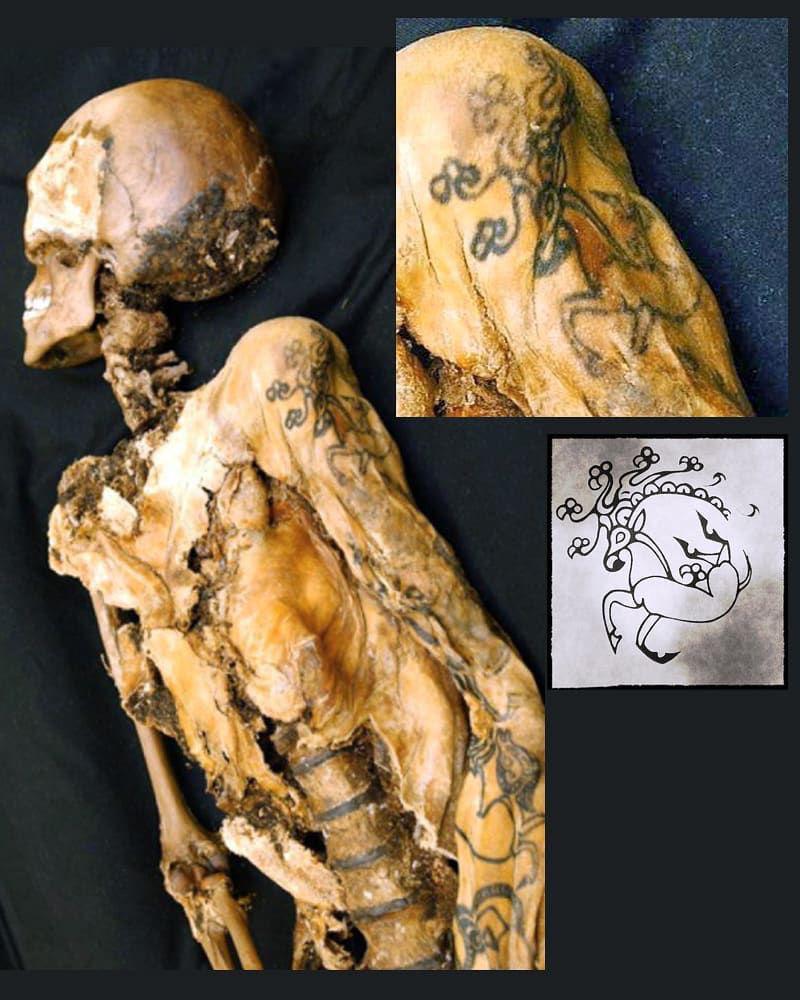 This 2,500-year-old female mummy is known as the “Ice Maiden". It is one of few in existence with visible tattoos. A team of scientists concluded that she had breast cancer in her 20s. It is also believed that she smoked cannabis to try to dull the pain (source in comments)