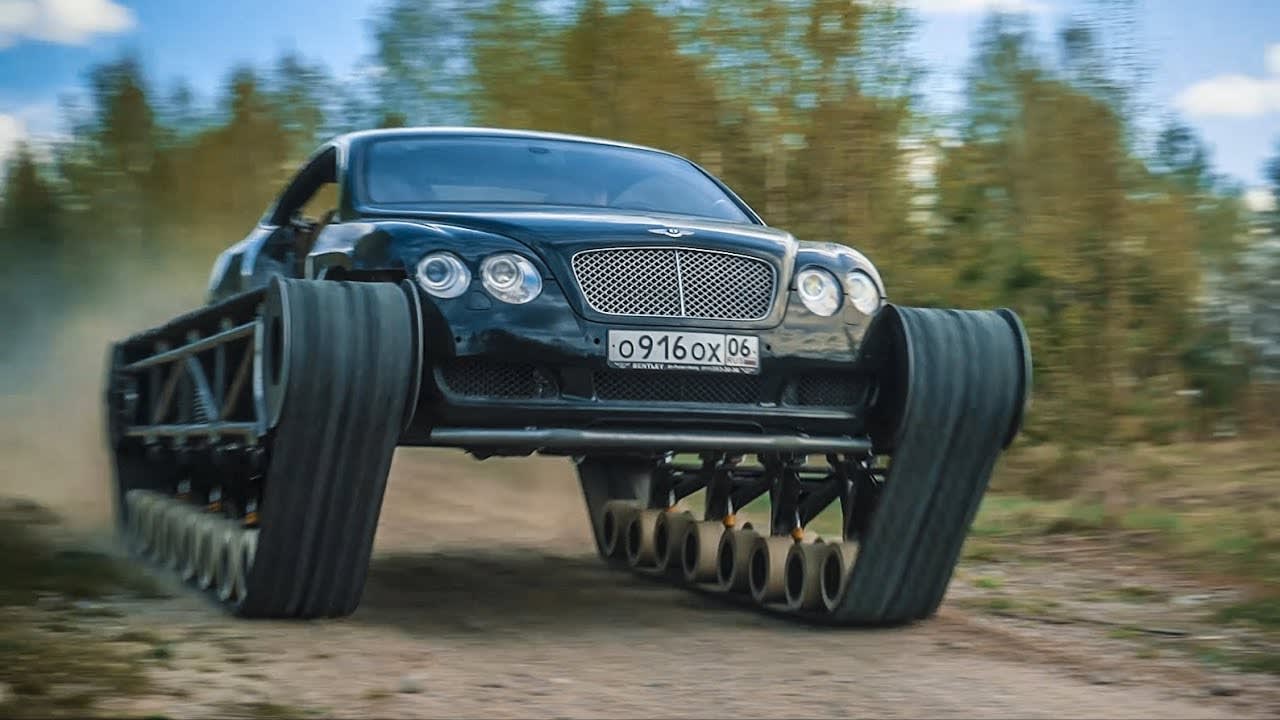 Russian Mechanic Adds Giant Tank Treads to a Bentley Continental GT Turning It Into a Badass 'Ultratank'
