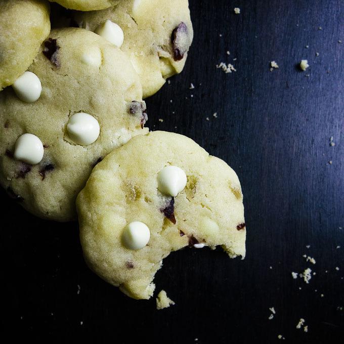 White Chocolate Cranberry Cookies with Candied Ginger