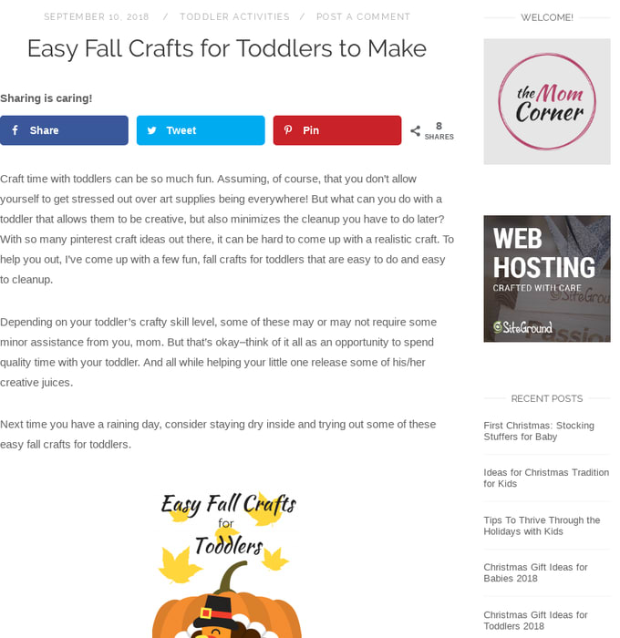 Easy Fall Crafts for Toddlers to Make