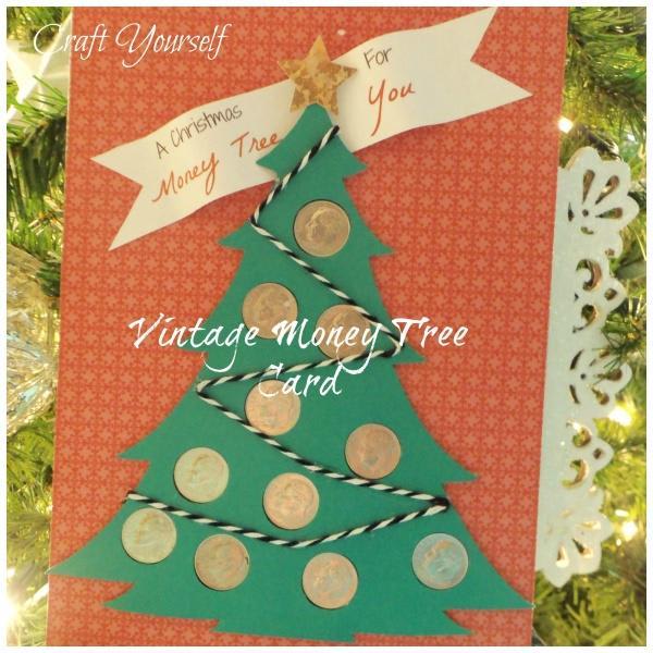 Vintage Christmas money tree dime card - Craft