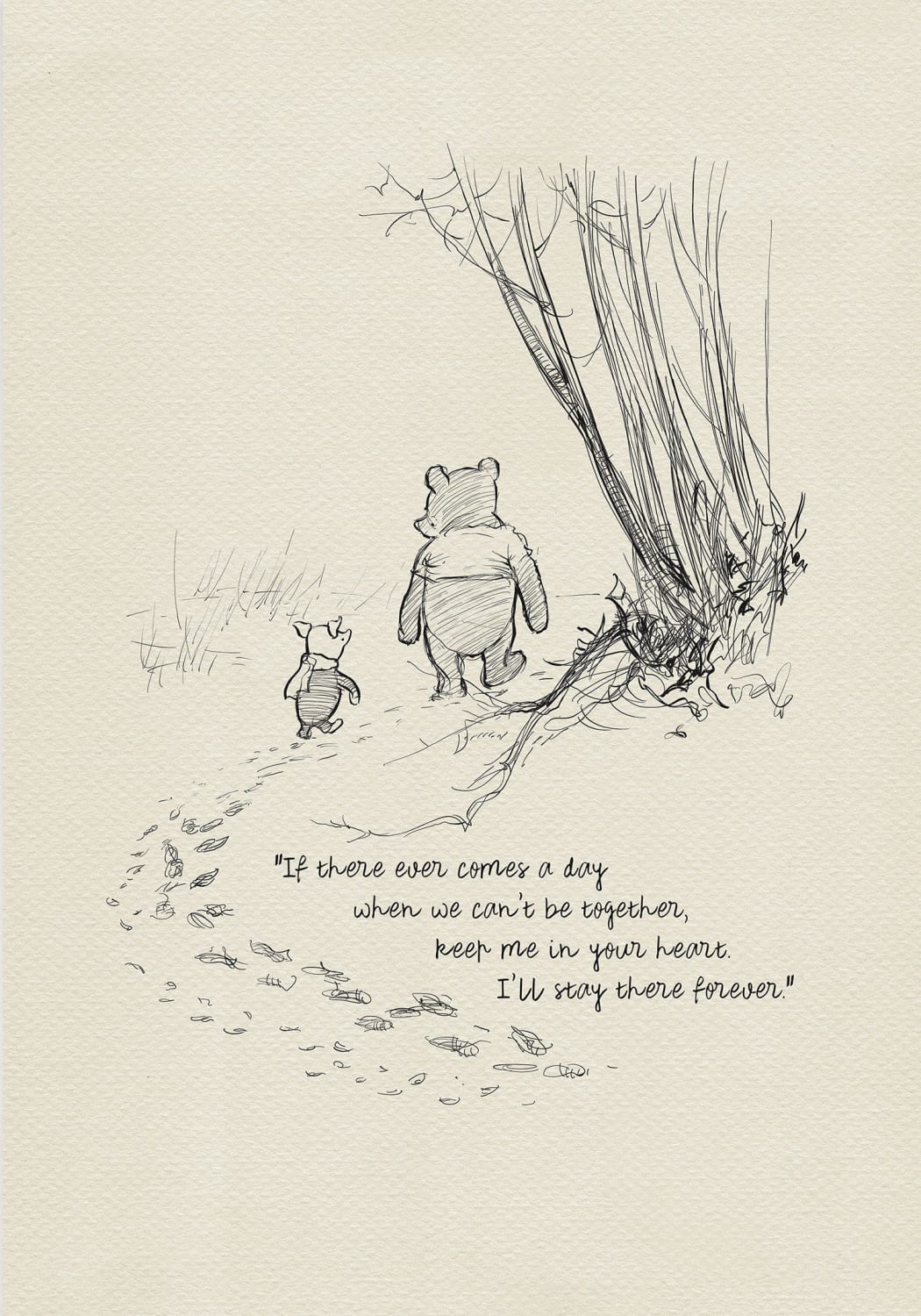 If There Ever Comes a Day... Winnie the Pooh Quotes Classic Vintage Style Poster Print 04 - Etsy