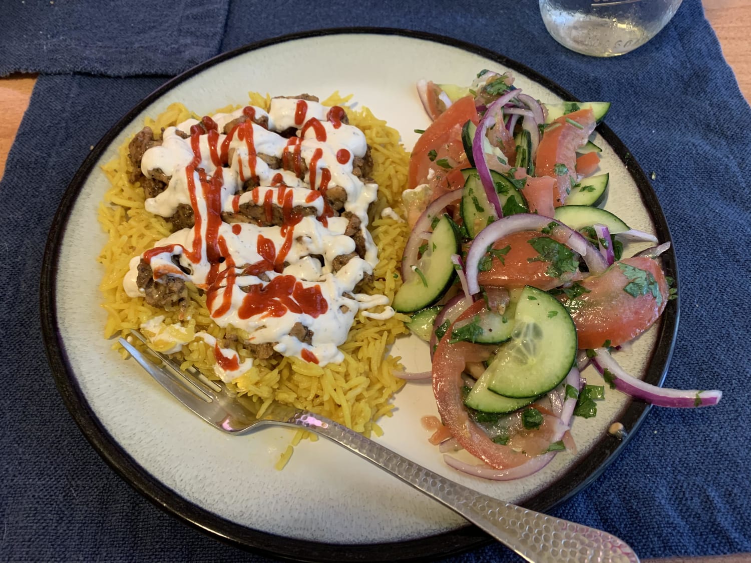 Made the Halal cart chicken and rice with a couple modifications. More in comments!
