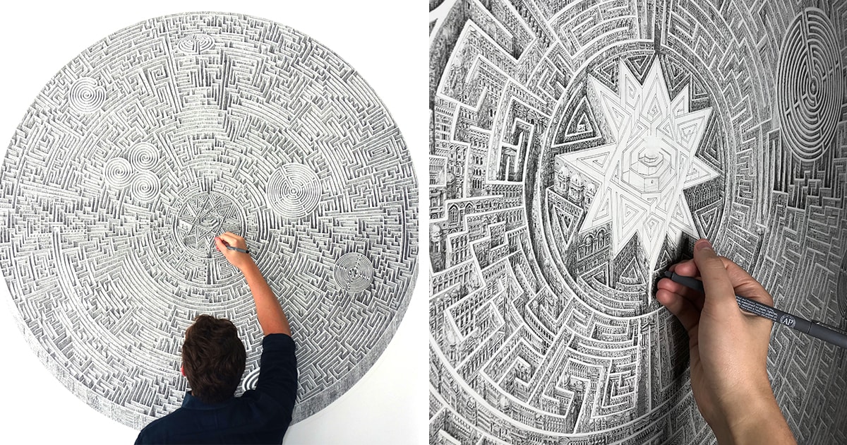 Mesmerizing Architecture Drawings Look Like Impossible Geometric Mazes