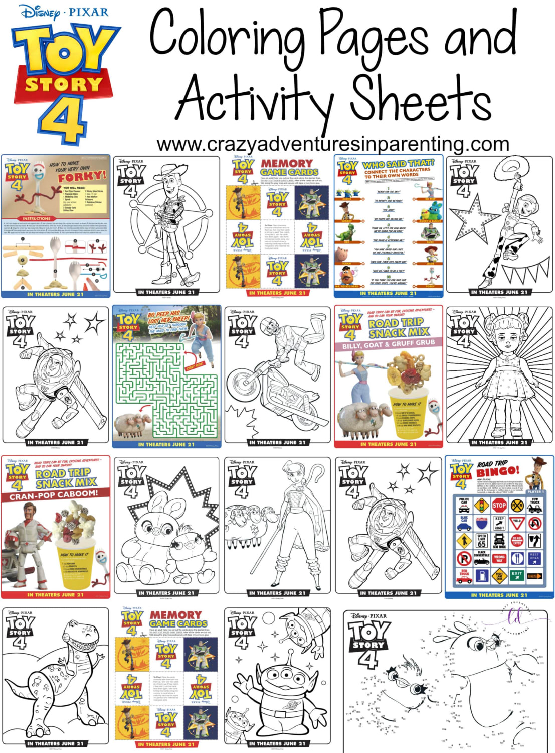Free Printable Toy Story 4 Coloring Pages and Activity Sheets