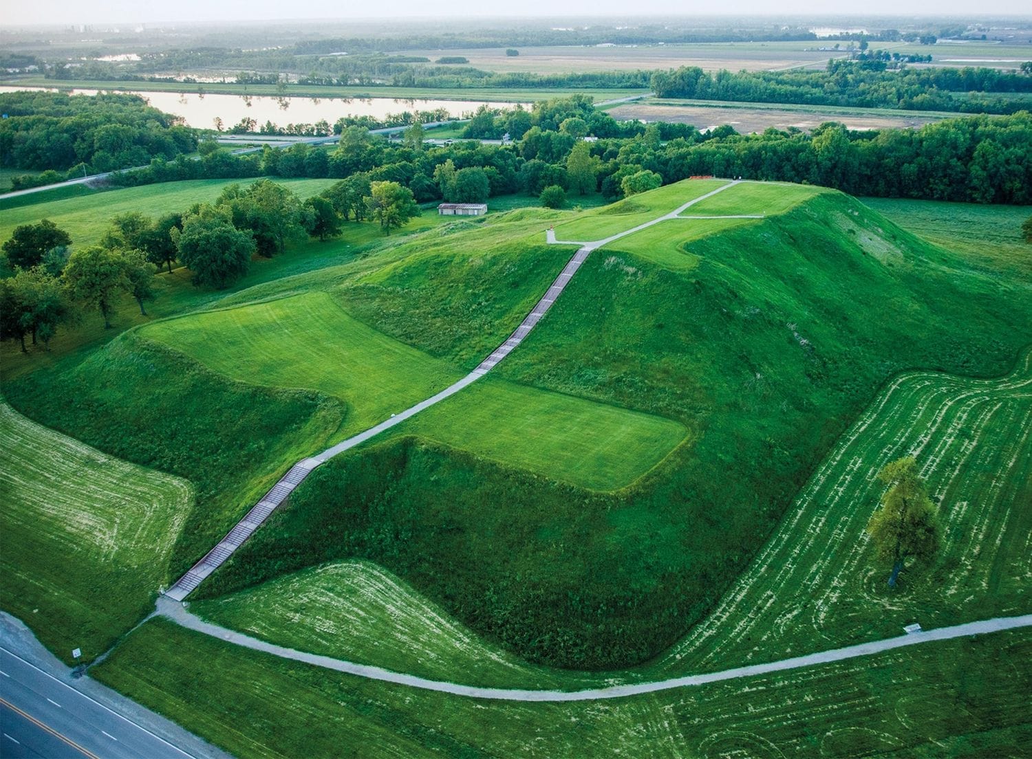 Pyramid Method Earthwork Monks Mound, located at the state of Illinois, is the largest Pre ...