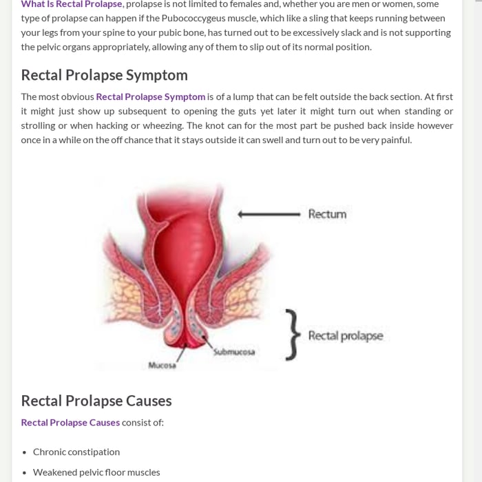 Rectal Prolapse Symptom, Causes and Treatment - Herbs Solutions By Nature
