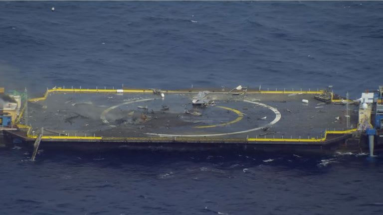 SpaceX rocket crashes into sea after missing floating landing pad