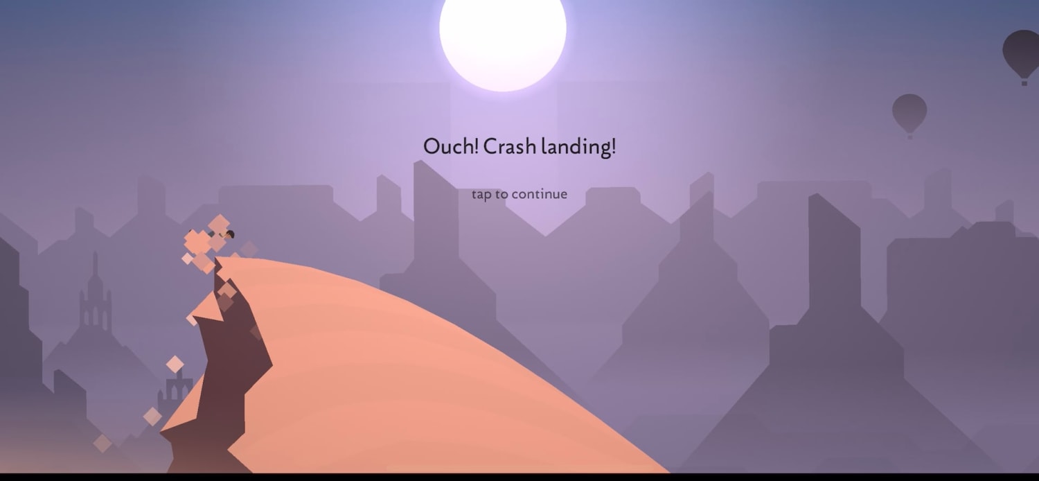 [Alto’s Odyssey: TLC] Game can’t decide if I fall to my death or cling to the edge.