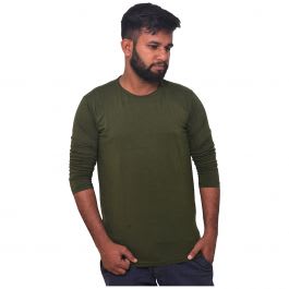 Men's Solid Regular Fit T-Shirt - Olive Green