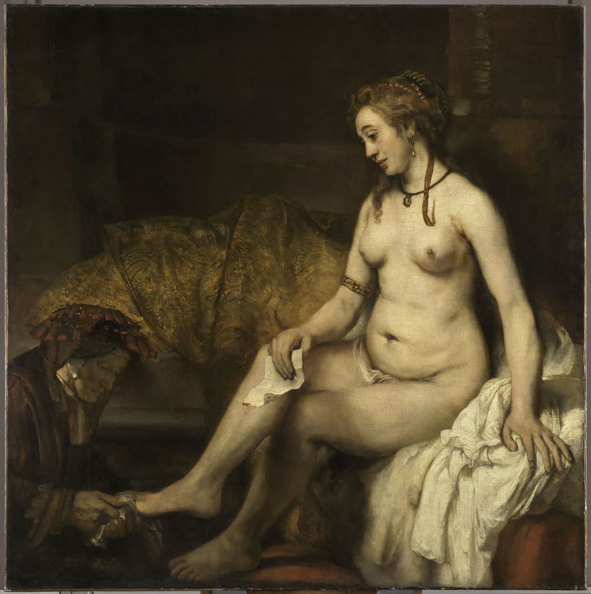 [#UnJourUneOeuvre] L'un des tableaux majeurs de Rembrandt, qui a concentré la représentation de l'épisode sur Bethsabée à sa toilette, infiniment troublée par le message du roi David. 👉