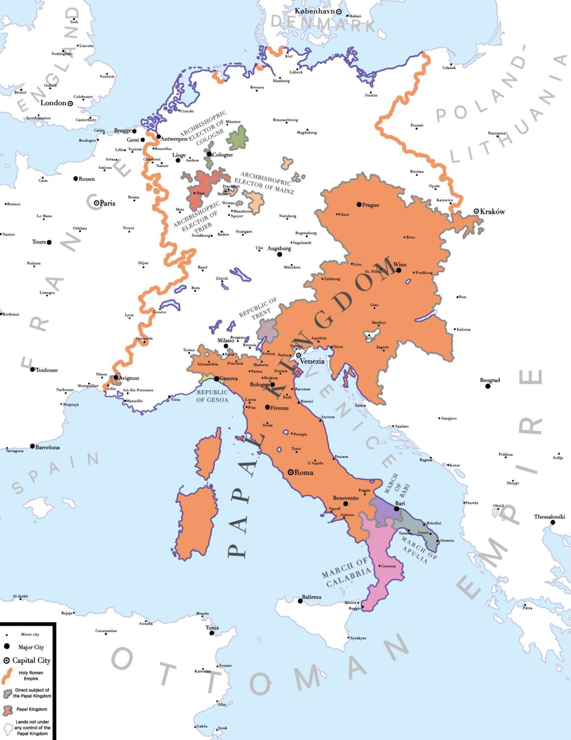 The Papal Kingdom and its Subjects in 1550