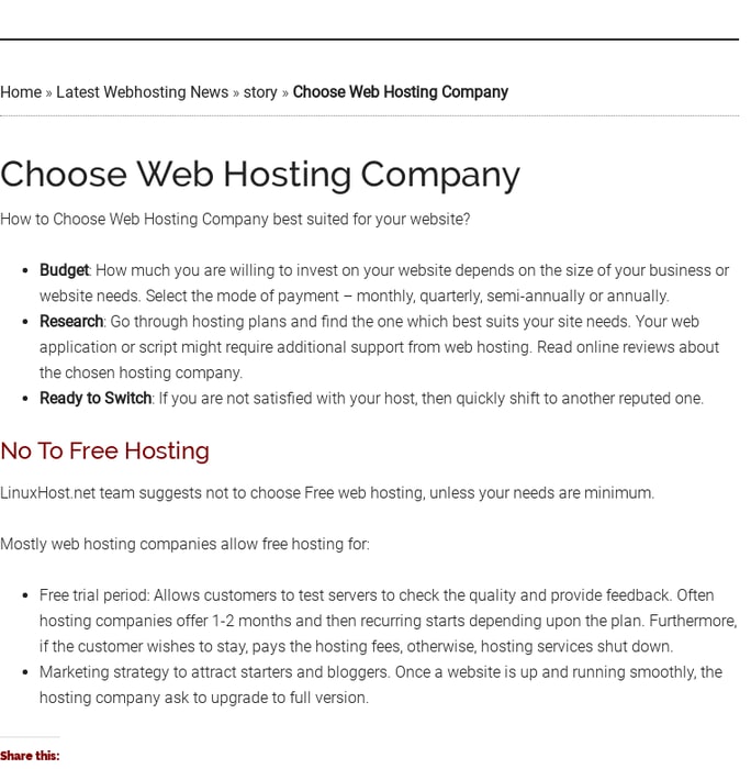 Choose Web Hosting Company