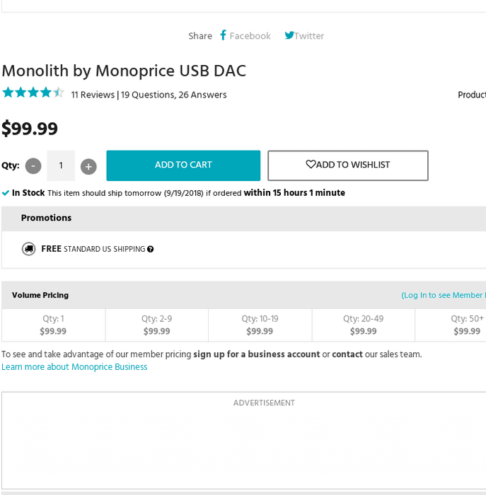 Monolith by Monoprice USB DAC
