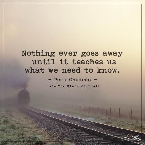 Nothing Ever Goes Away Until It Teaches Us