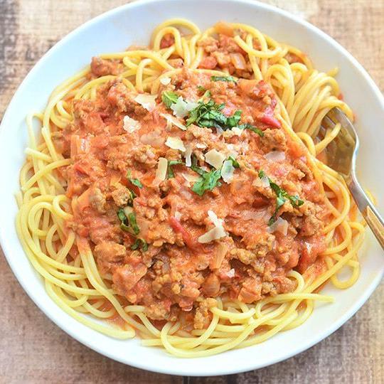 Spaghetti with Italian Sausage and Vodka Sauce