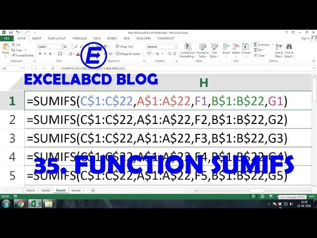 SUMIFS excel