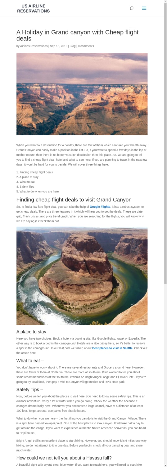 A Holiday in Grand canyon with Cheap flight deals