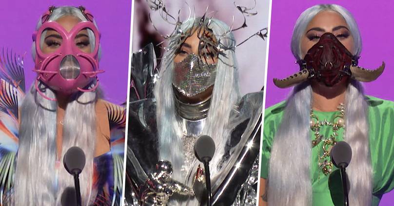 Lady Gaga Wore A Ridiculous Number Of Face Masks To The VMAs Last Night