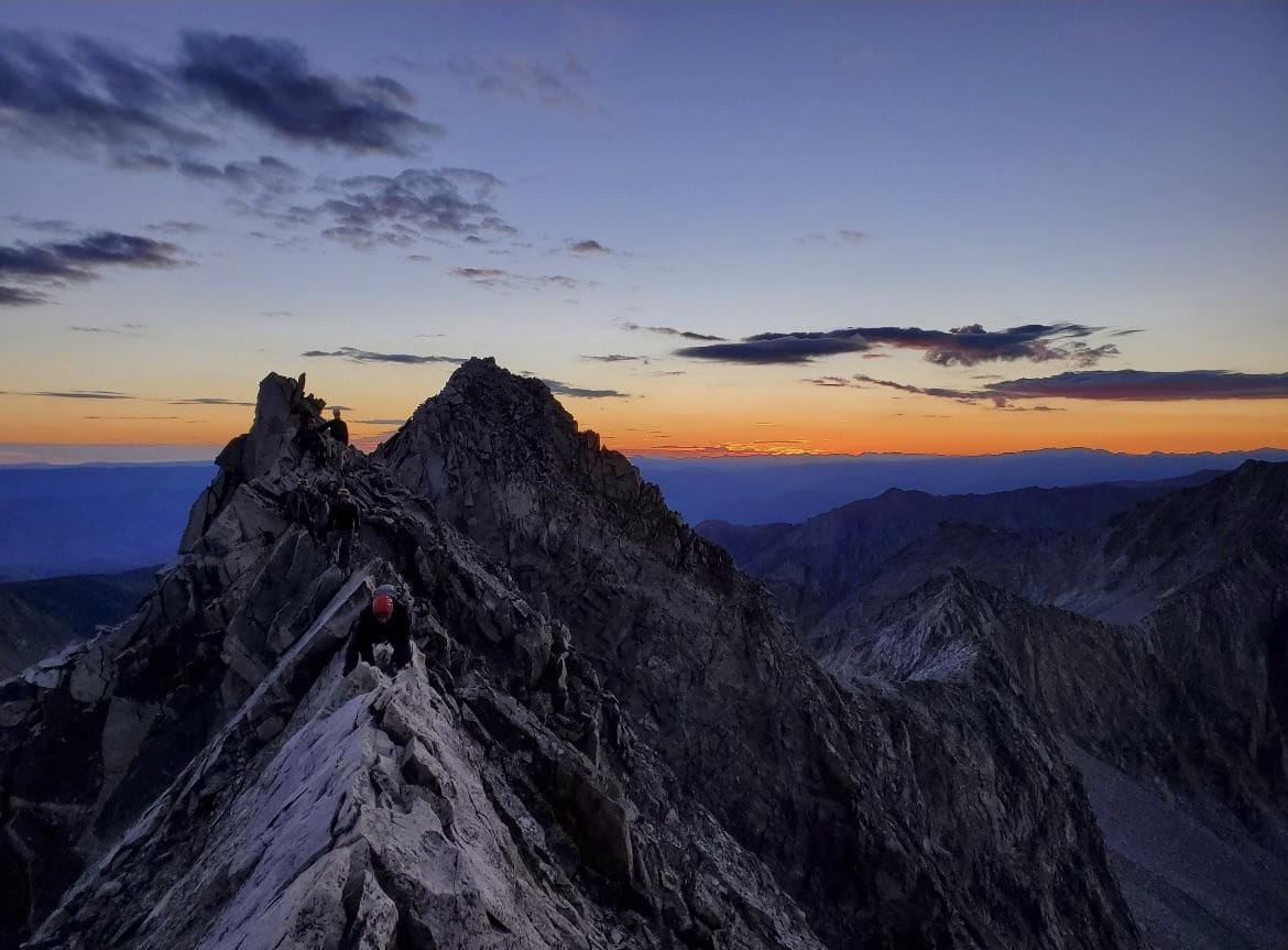 Sunrise on the infamous knife edge ridge in Colorado. I’m pictured on ...
