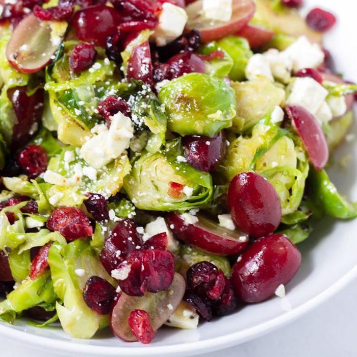Roasted Brussels Sprouts Salad with Cranberries
