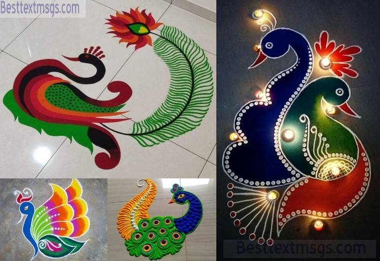 Diwali Rangoli Designs With Colours, Flowers