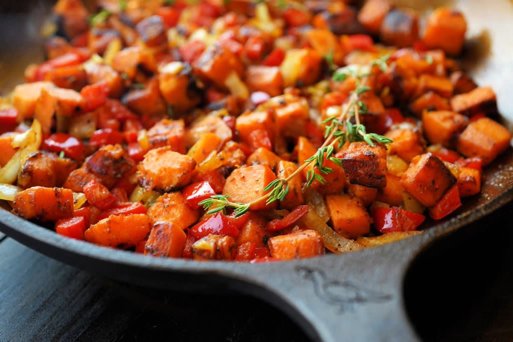 Sweet Potato and Red Pepper Hash