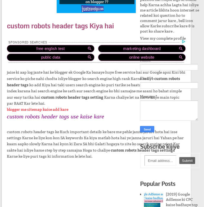 (2019) blogger custom robots header tags setting kaise kare