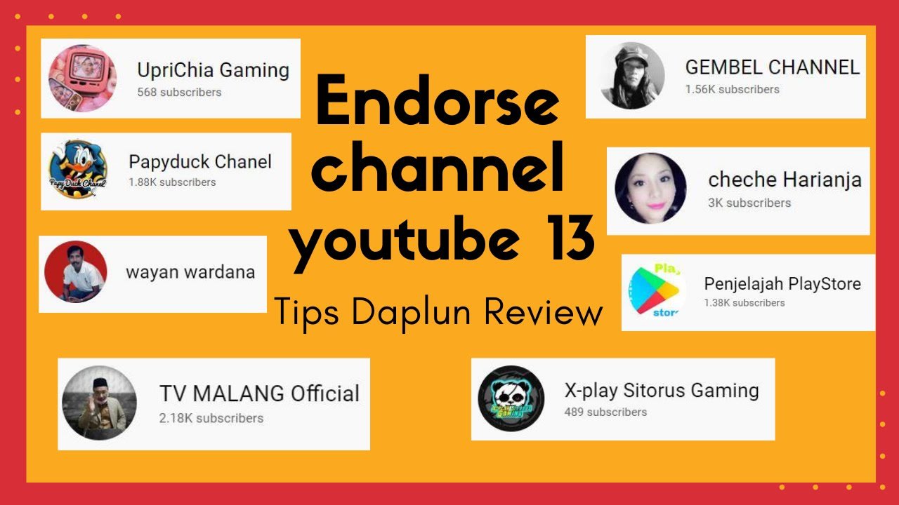 endorse channel youtube 13